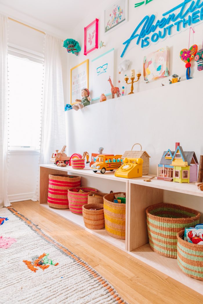 DIY Montessori Style Wood Toy Shelf