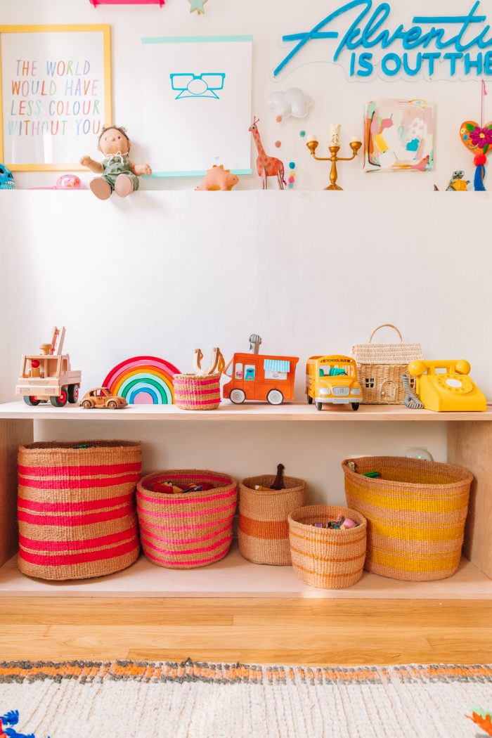 DIY Montessori Style Wood Toy Shelf