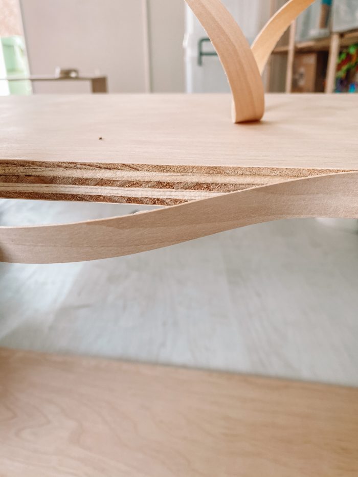 Close up of a wooden shelf