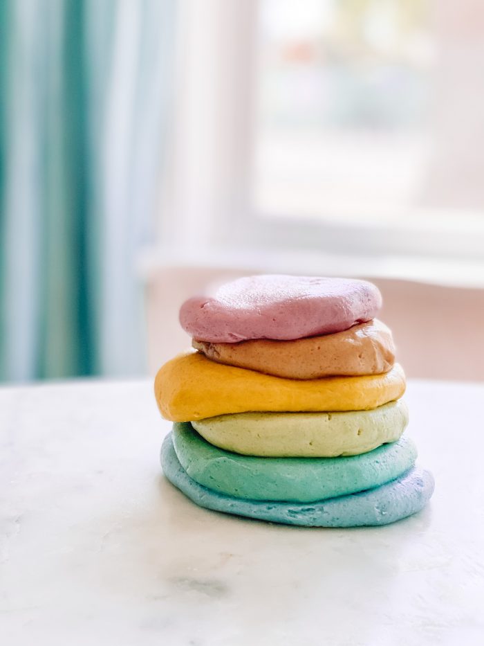 A close up of play dough on a table