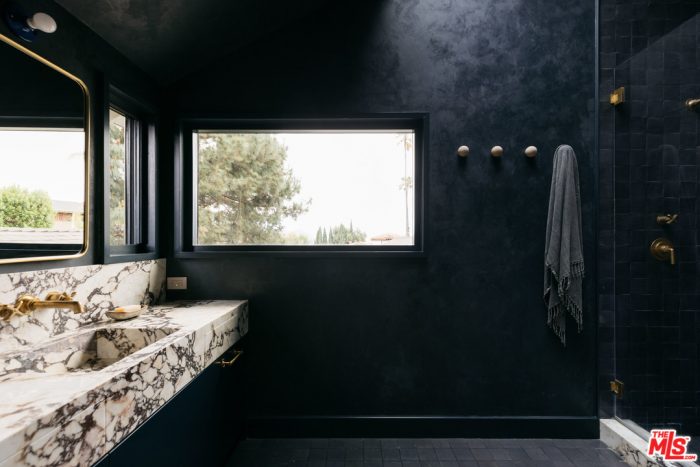 Black Bathroom 1940s Treehouse in Los Angeles