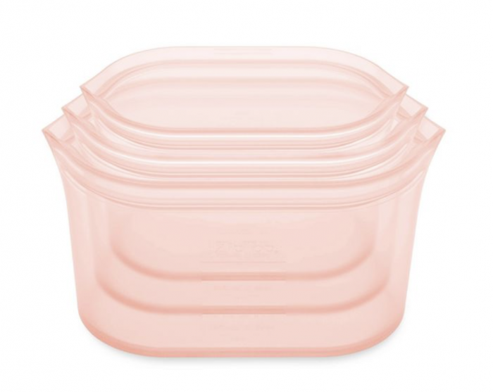 Pink Reusable Zip Bags for Food Storage