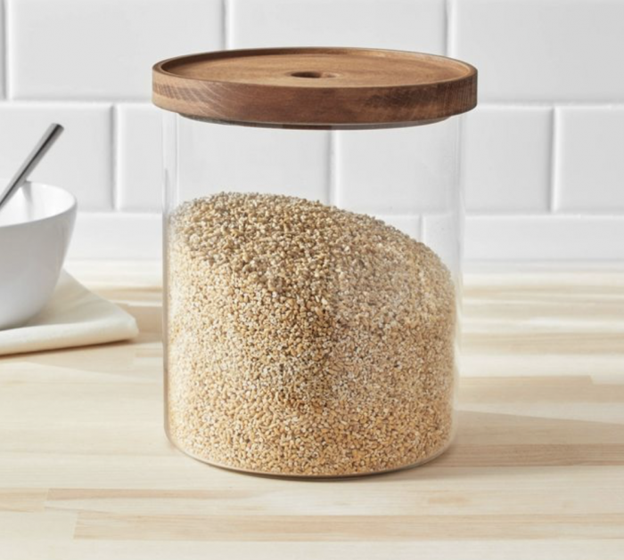 Wood Lid Glass Food Storage Jars