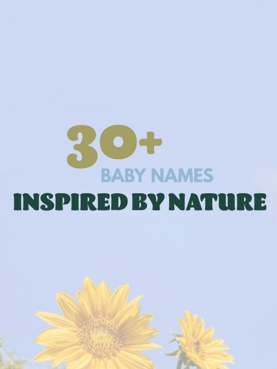 Nature Baby Names Text Above Yellow Sunflower Against Blue Sky