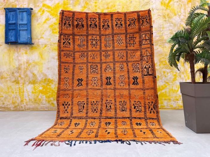 Orange Boujad Moroccan Rug
