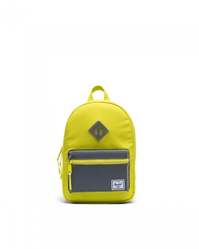 yellow green Herschel backpack on white background