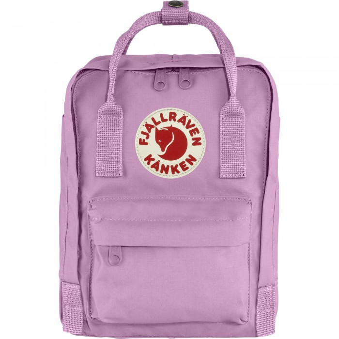 Mini purple backpack on white background