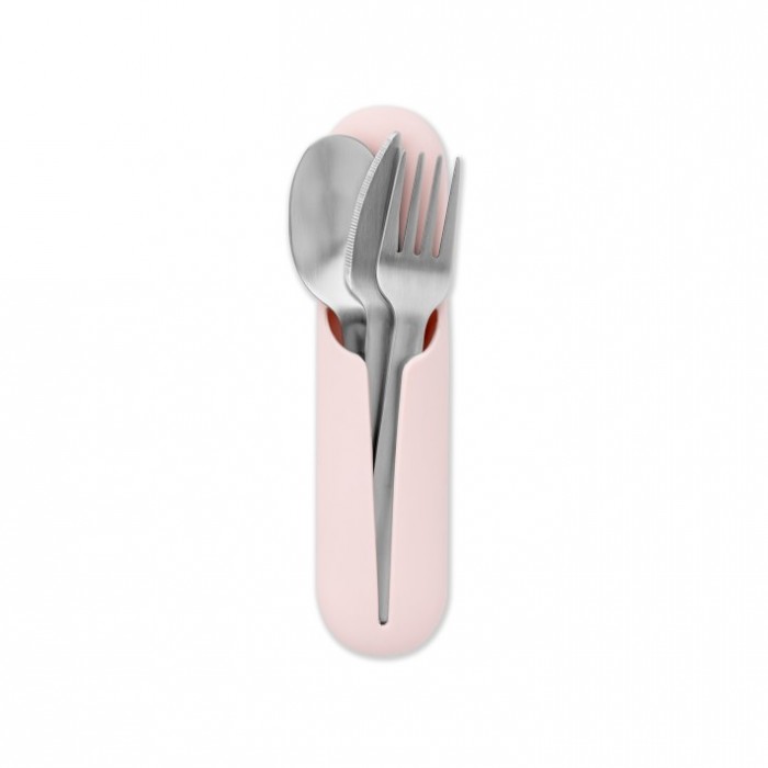pink travel utensil set