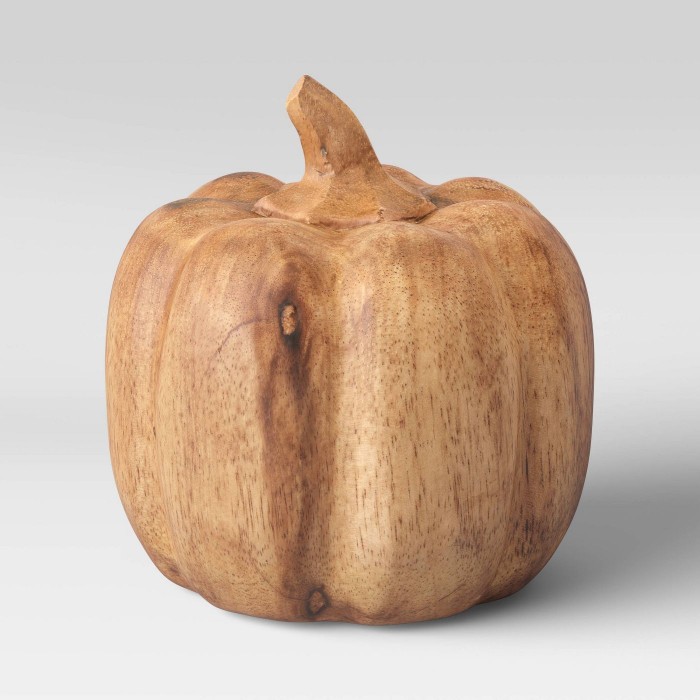 wood pumpkin on white background