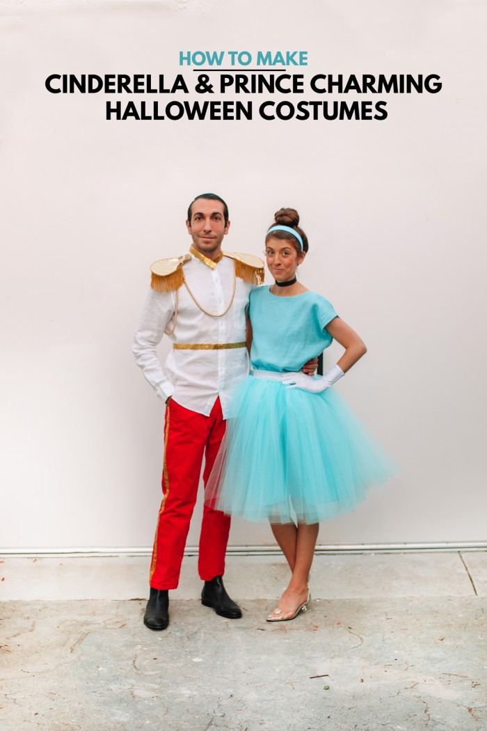 Couple in Cinderella and Prince Charming Halloween costume