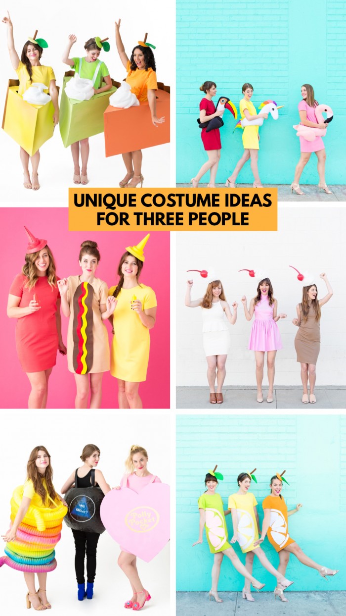 diy group of 3 halloween costumes