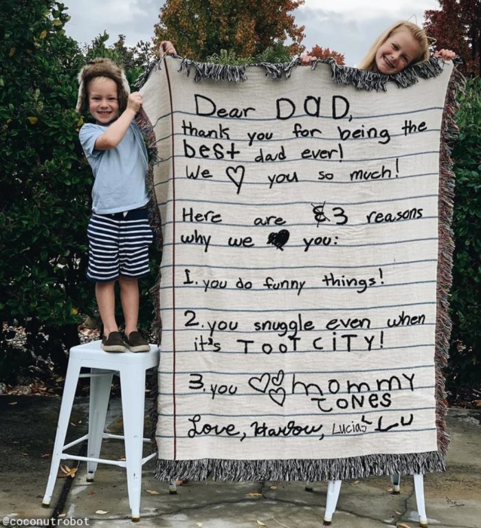 Custom handwritten letter blanket, perfect as a sentimental gift!