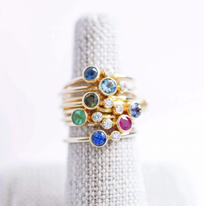 Birthstone stacking rings, can add more for meaningful life events 