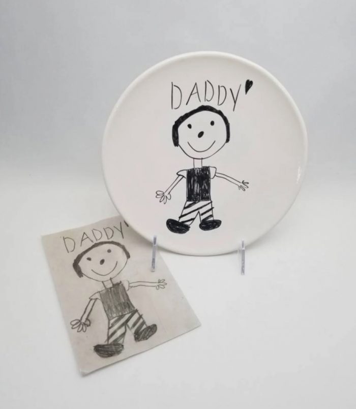 custom plate with child's drawing on it!