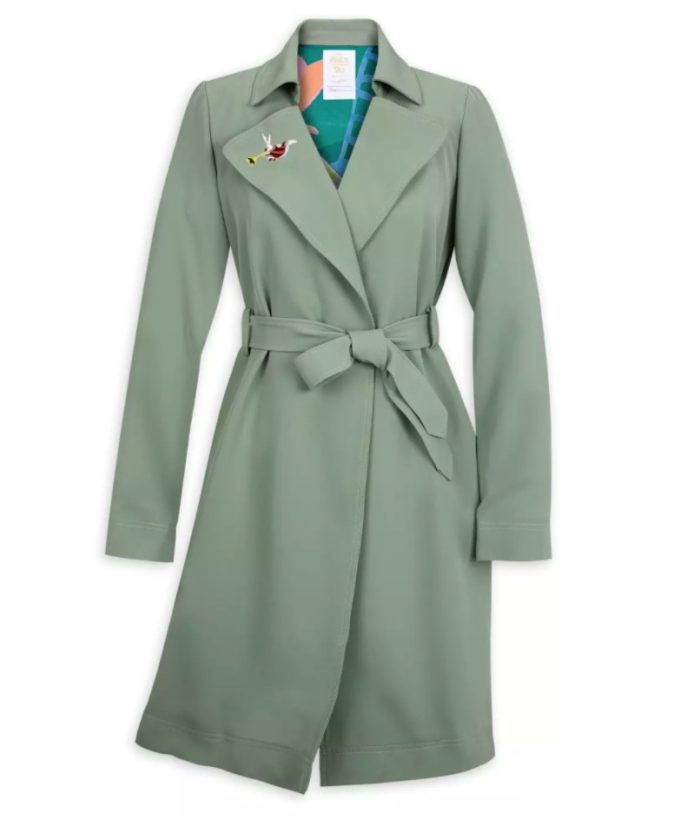Mary Blair Alice in Wonderland Trench Coat, green color. 