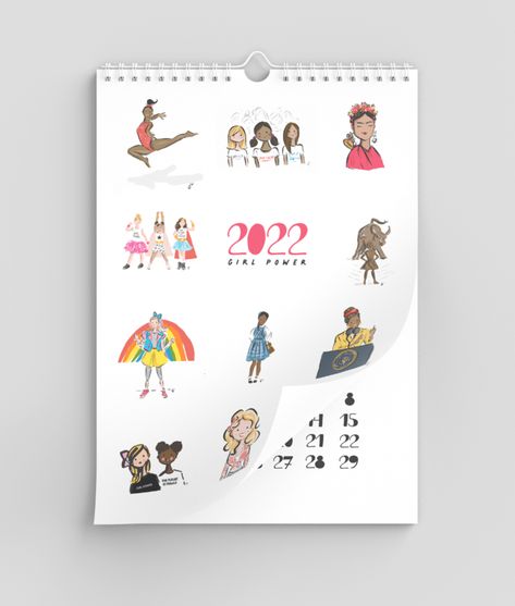 Girl Power 2022 Calendar cover with empowering women 