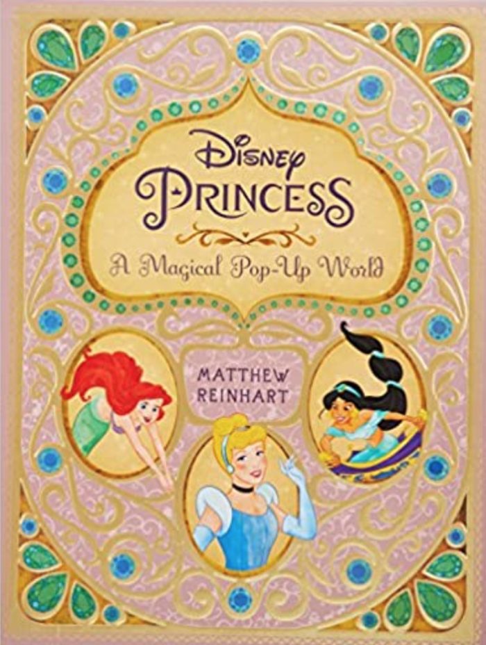 Disney Princess: A magical Pop-up World book cover with princesses and pretty design