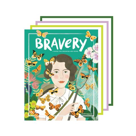 Bravery Magazine Subscription cover; girl with butterflies
