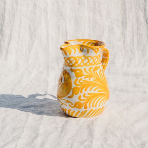 yellow patterned drink pitcher