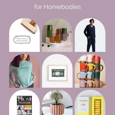 photo collage of gifts for homebodies