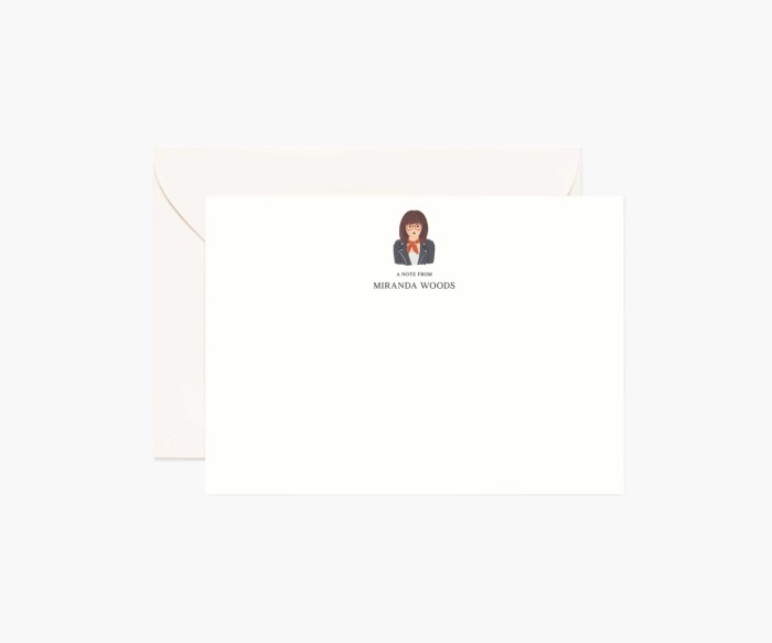 Personalized stationery with illustration of a person