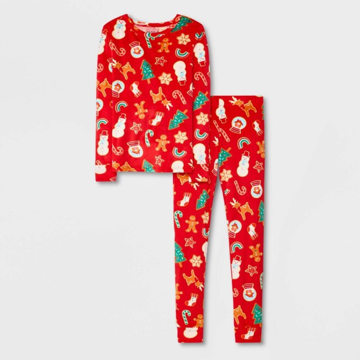 red christmas cookie pajamas