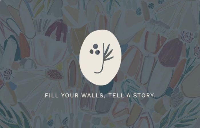 Gift card with text: "Fill your walls, tell a story"