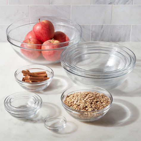 Nesting glass prep bowls, comes in different sizes