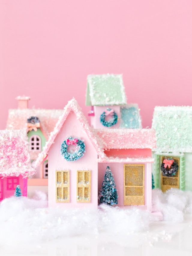 DIY Colorful Christmas Village