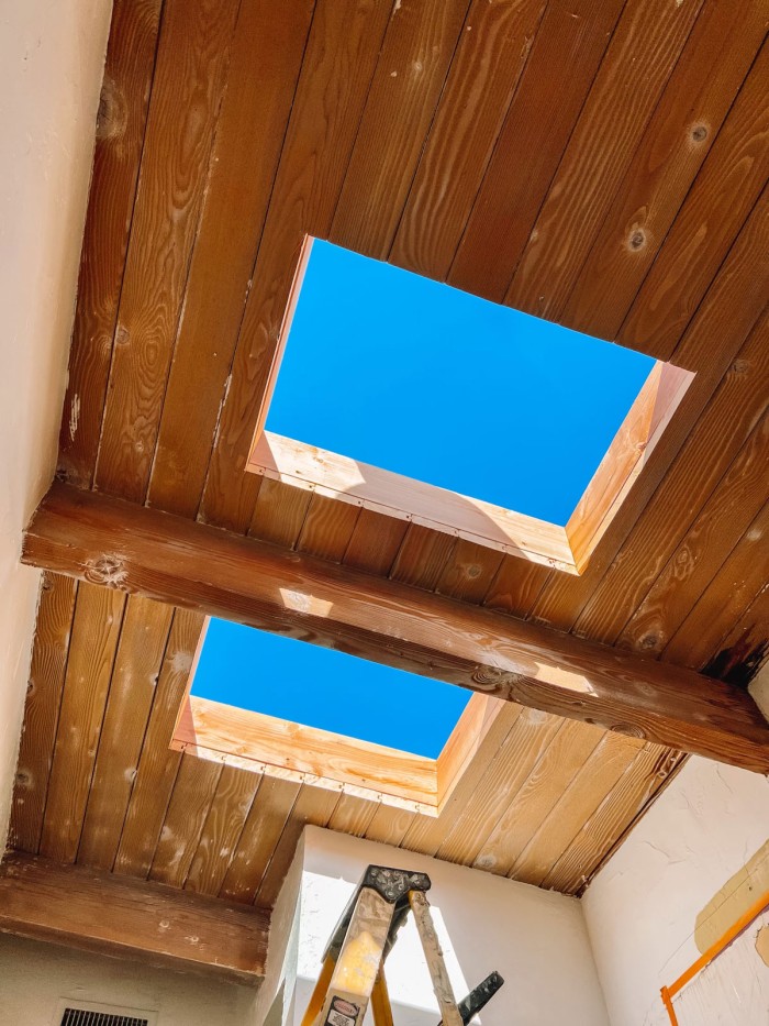 Skylights in Wood Ceiling