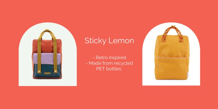 Collage of Sticky Lemon Backpacks