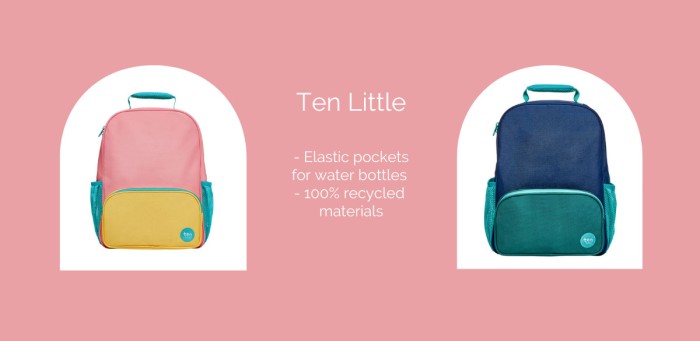 Ten Little backpack brand collage