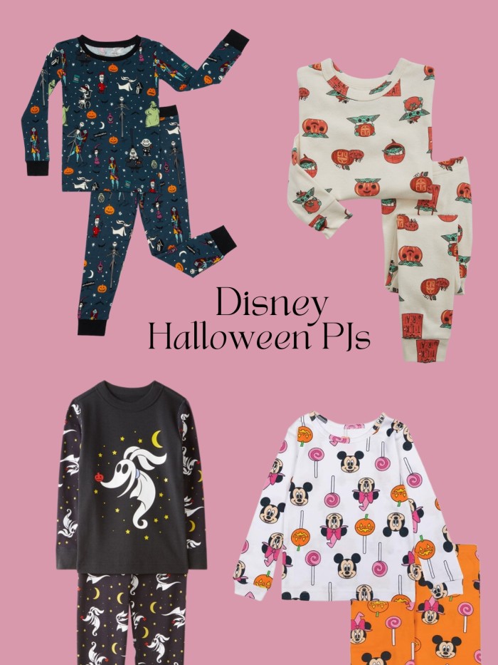 collage of DISNEY HALLOWEEN pajamas