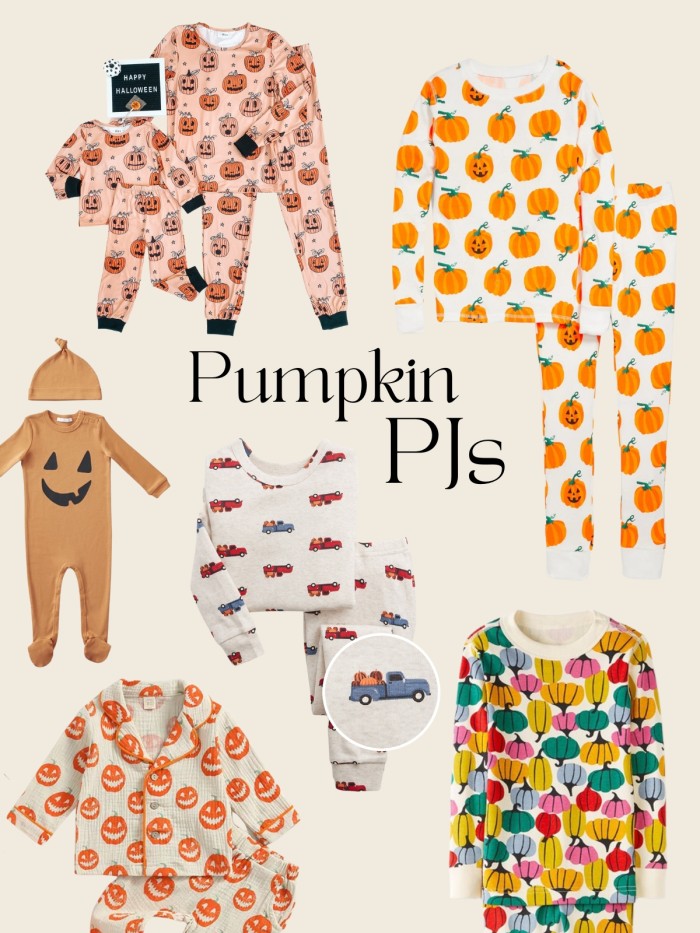 pumpkin pajamas collage