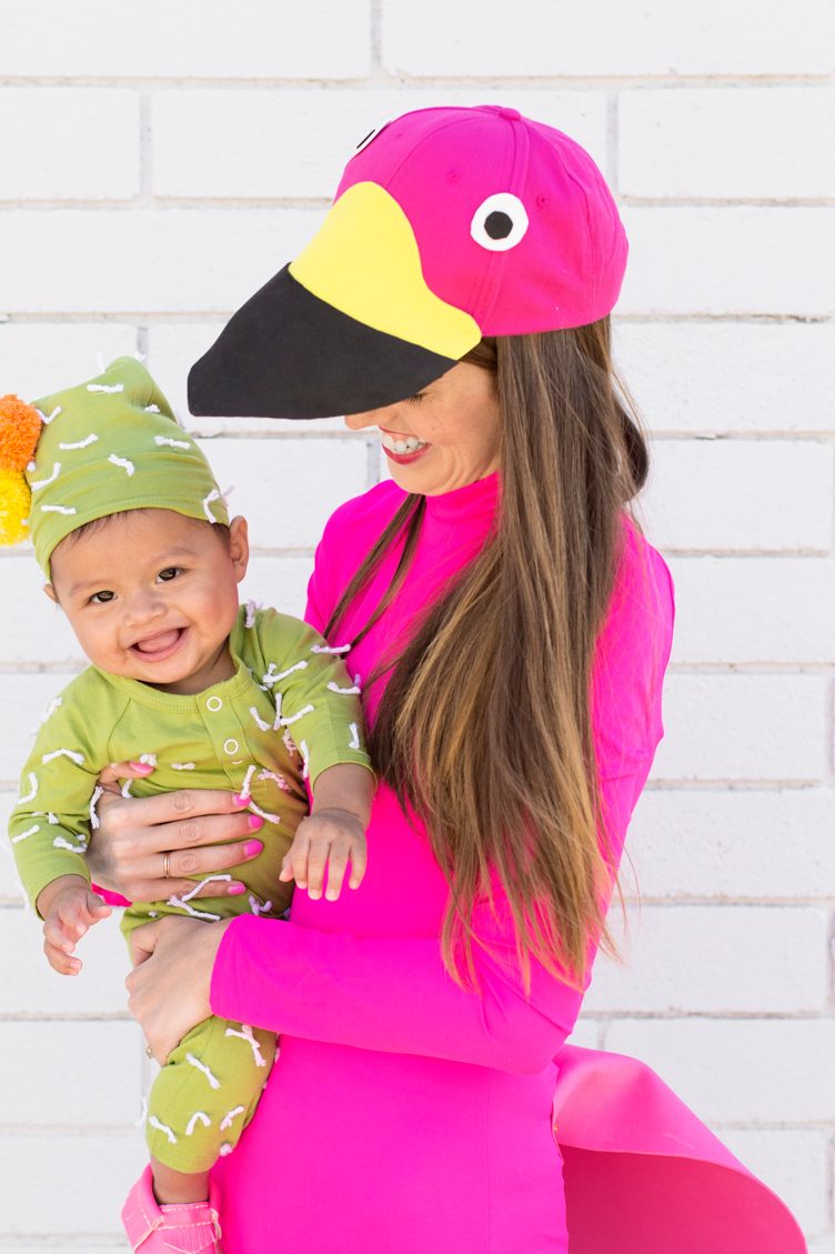 DIY Lawn Flamingo and Cactus Mommy and Me Costume