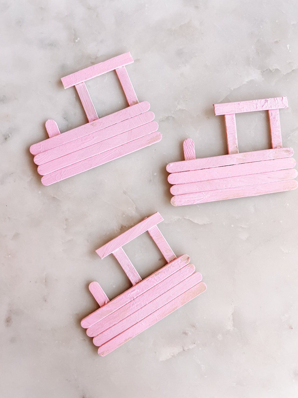 pink popsicle stick trains