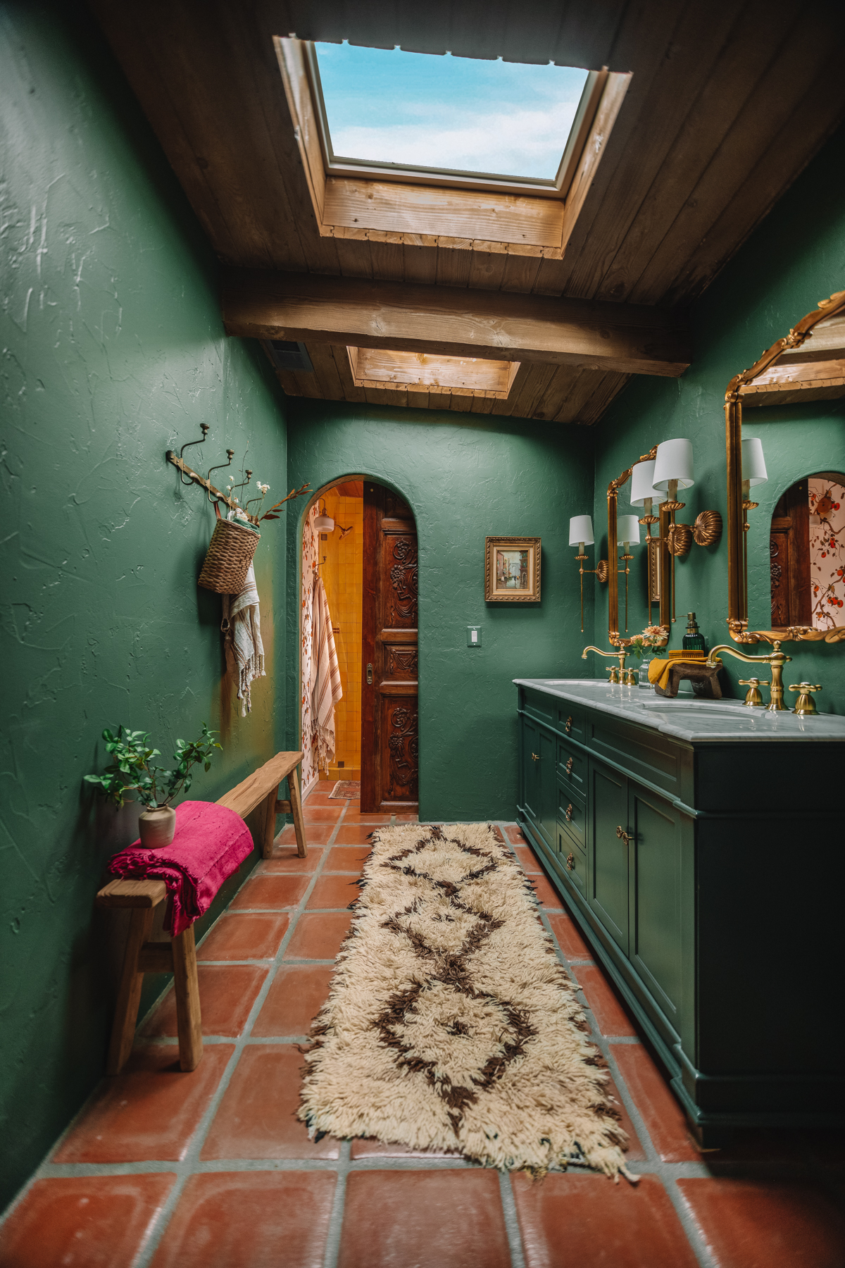 A Dark Green Bathroom with Unexpected Details - Studio DIY