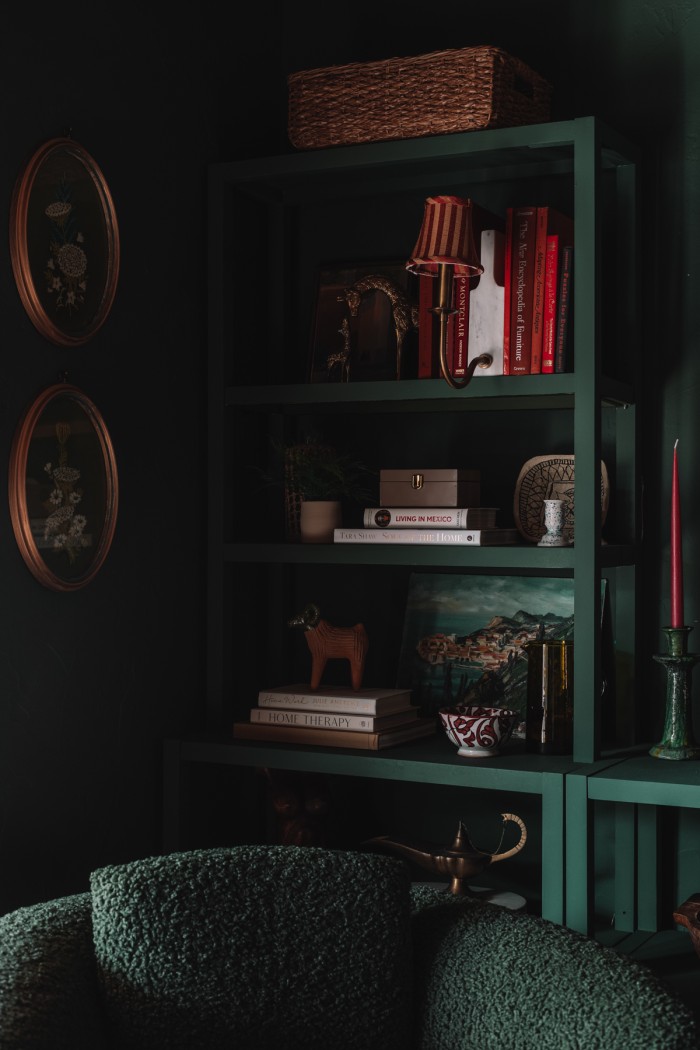 Dark Green bookshelves