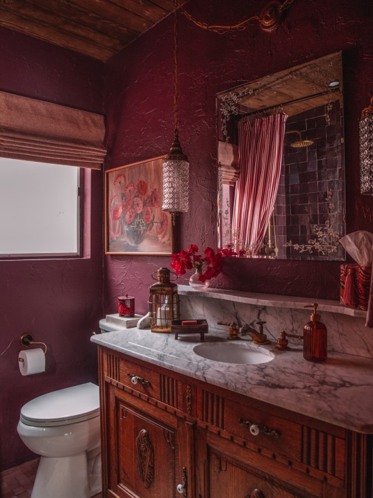 A Rich & Moody Purple Bathroom