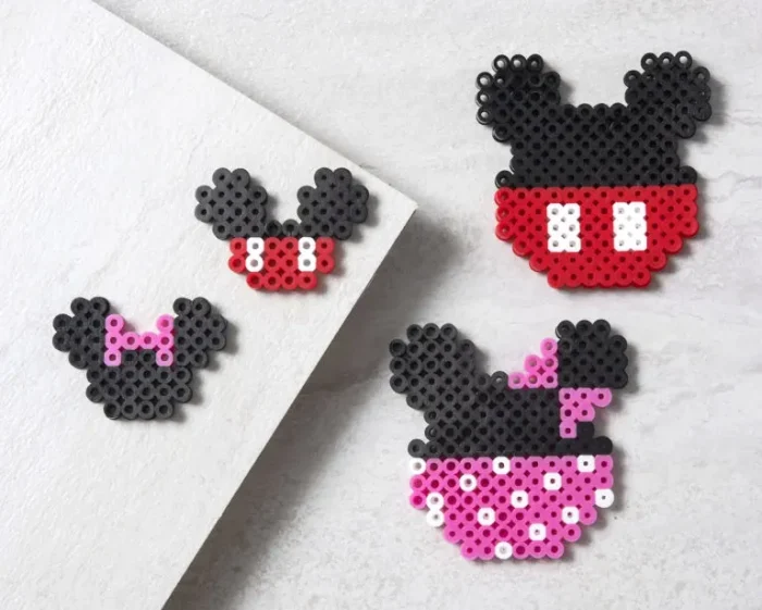 Mickey and Minnie Mouse Perler Beads - Disney Craft Ideas