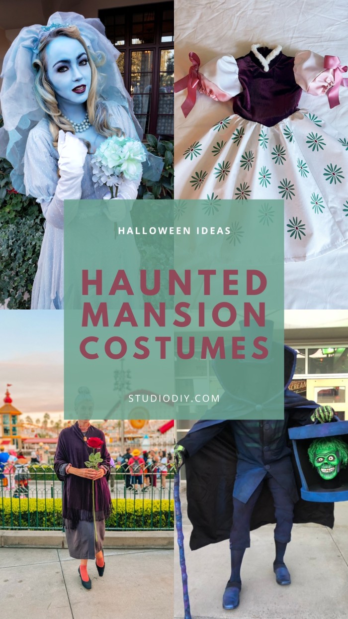 collage of haunted mansion costumes