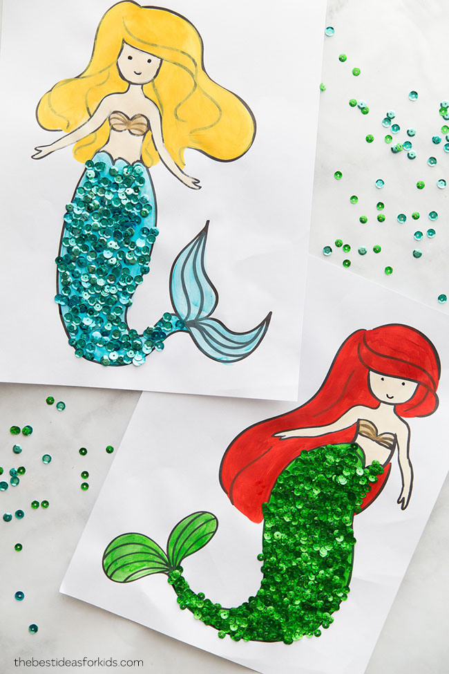 Coloring pages with sequins