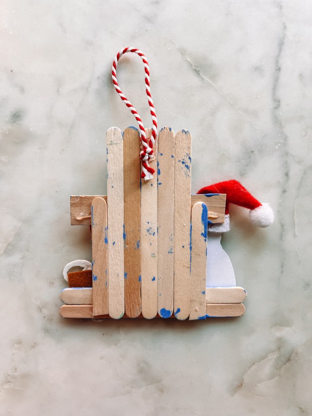 Popsicle Stick Fireplace Ornament - Studio DIY