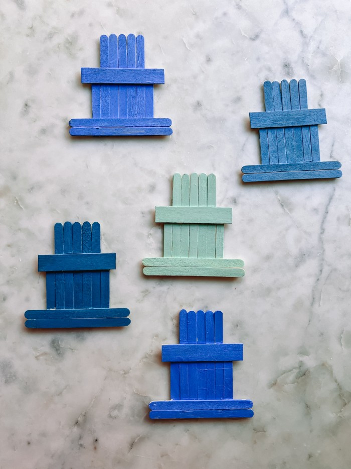 painted fireplace popsicle stick ornaments