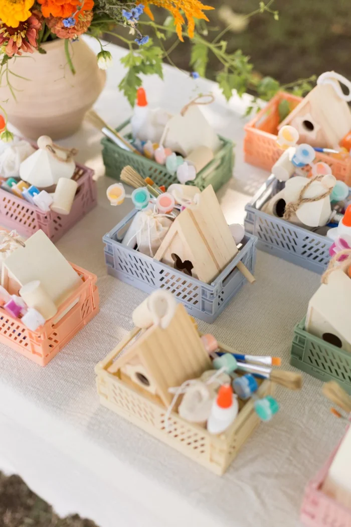 Bird house kits for a nature themed craft. 