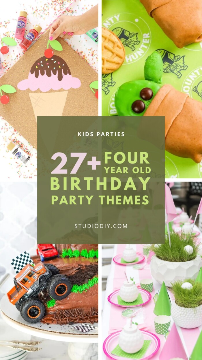 Collage of Four Year Old Birthday Party Ideas
