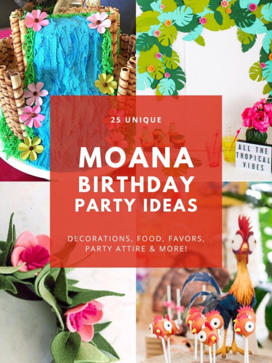 Collage of Moana Birthday Party Ideas