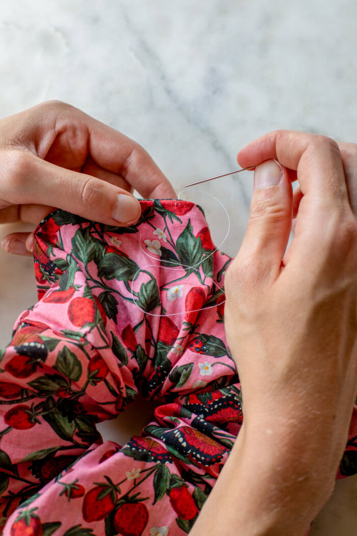 hand stitching scrunchie
