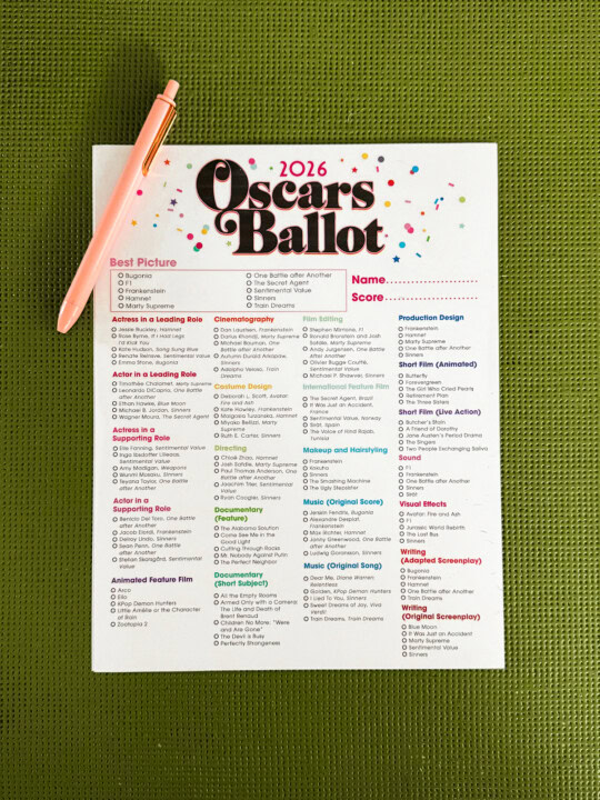 2025 Free Printable Oscar Ballot