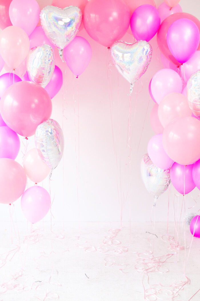 pink balloon backdrop